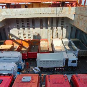 6units Shacman Dump Trucks loaded on the ship for Saudi Arabia Customer
