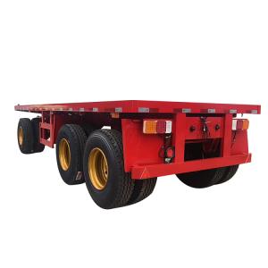 New Brand Low Price 3 Axles Flatbed Full Trailer for Tractor 